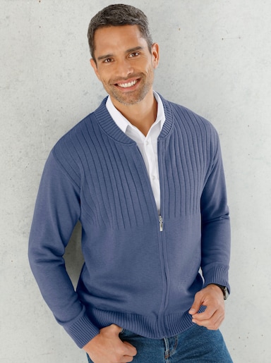 Strickjacke - mittelblau