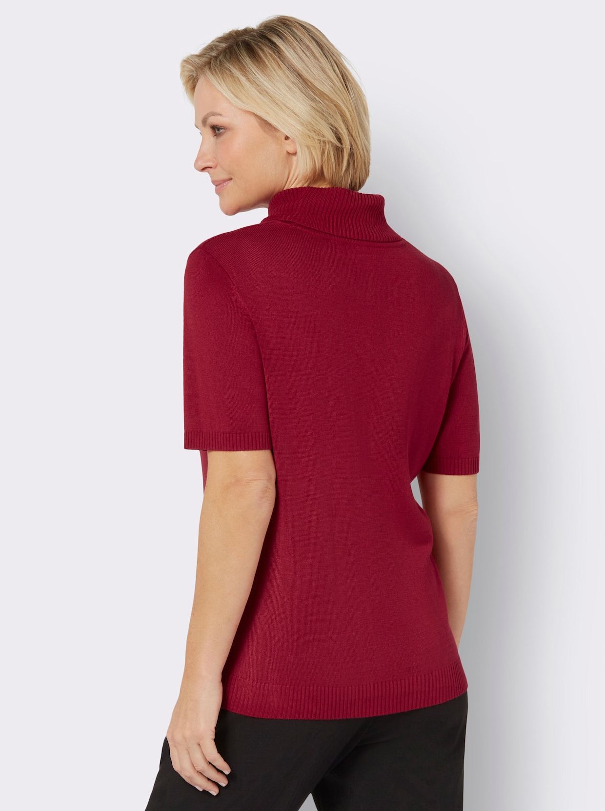 Rollkragenpullover - kirsche
