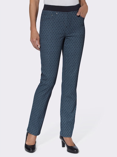 Jeans med resår - dark blue-med tryck