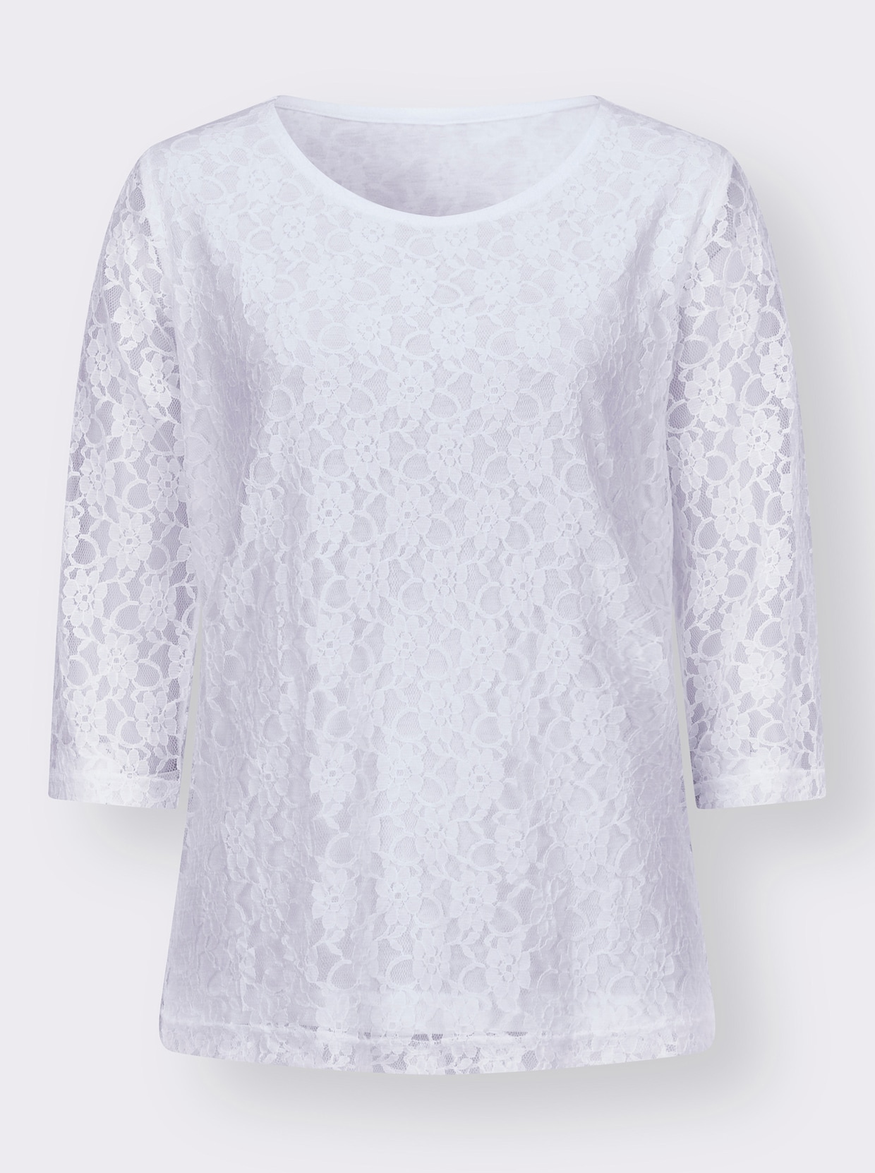 Spitzenshirt - weiß