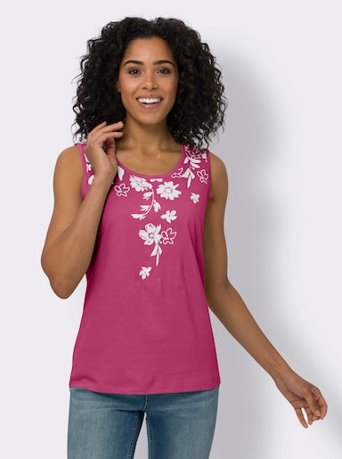 Linne - fuchsia-vit