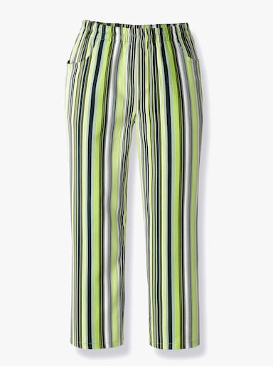 Caprihose - grün-gestreift