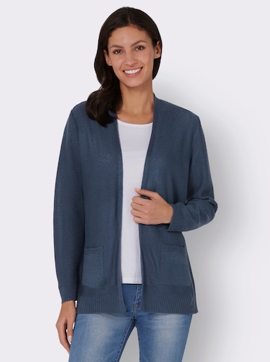 Strickjacke - rauchblau
