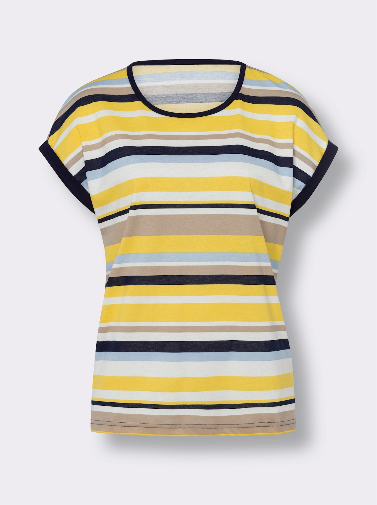 Streifenshirt - sonnengelb-marine-geringelt