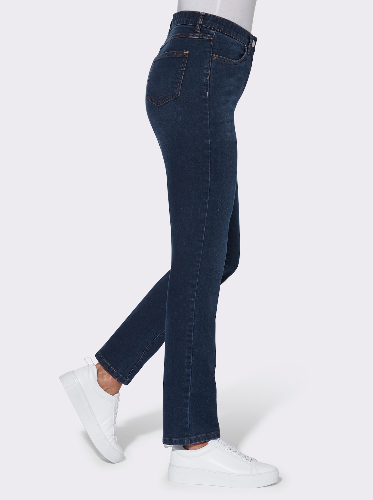 High waist jeans - dark-blue