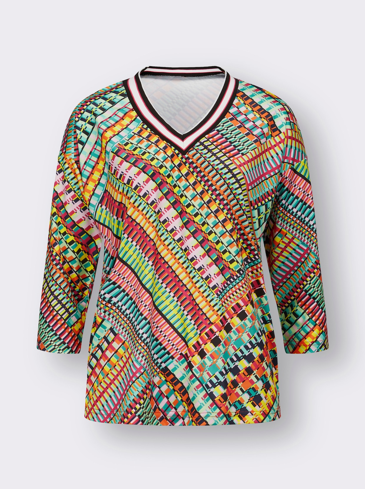 Shirt met 3/4-mouw - smaragdgroen/pink bedrukt