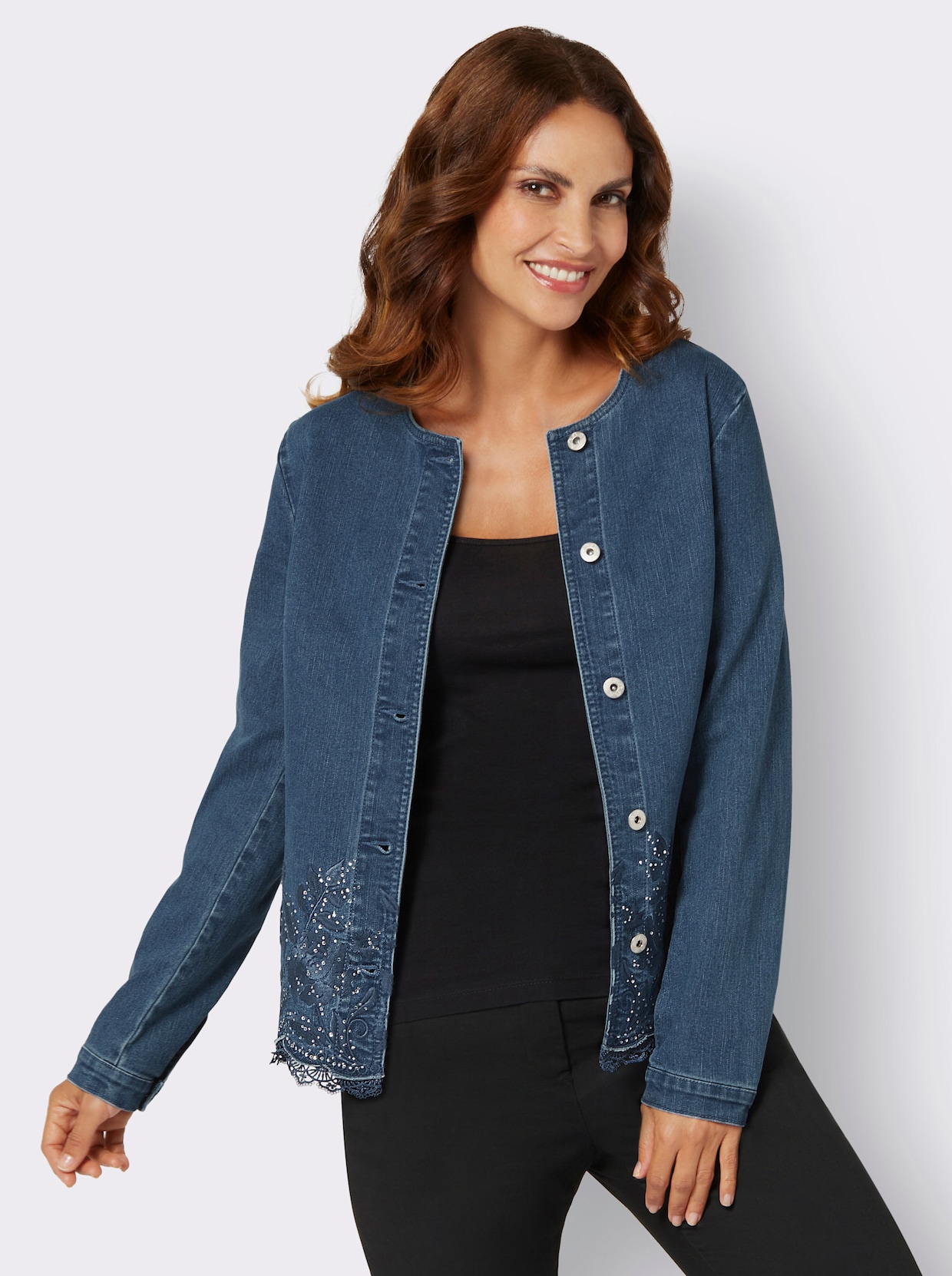 Blusenblazer - blue-bleached