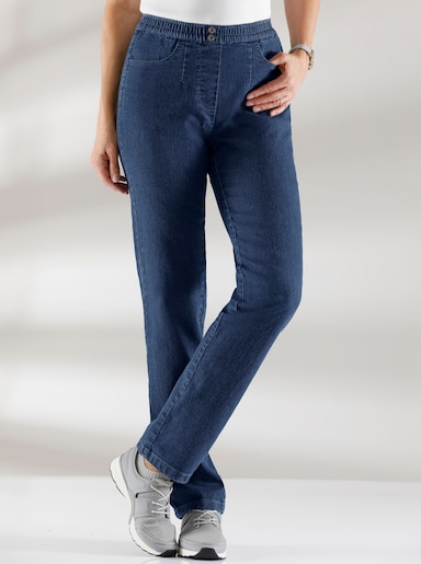 Jeans med resår - blue-stone-washed