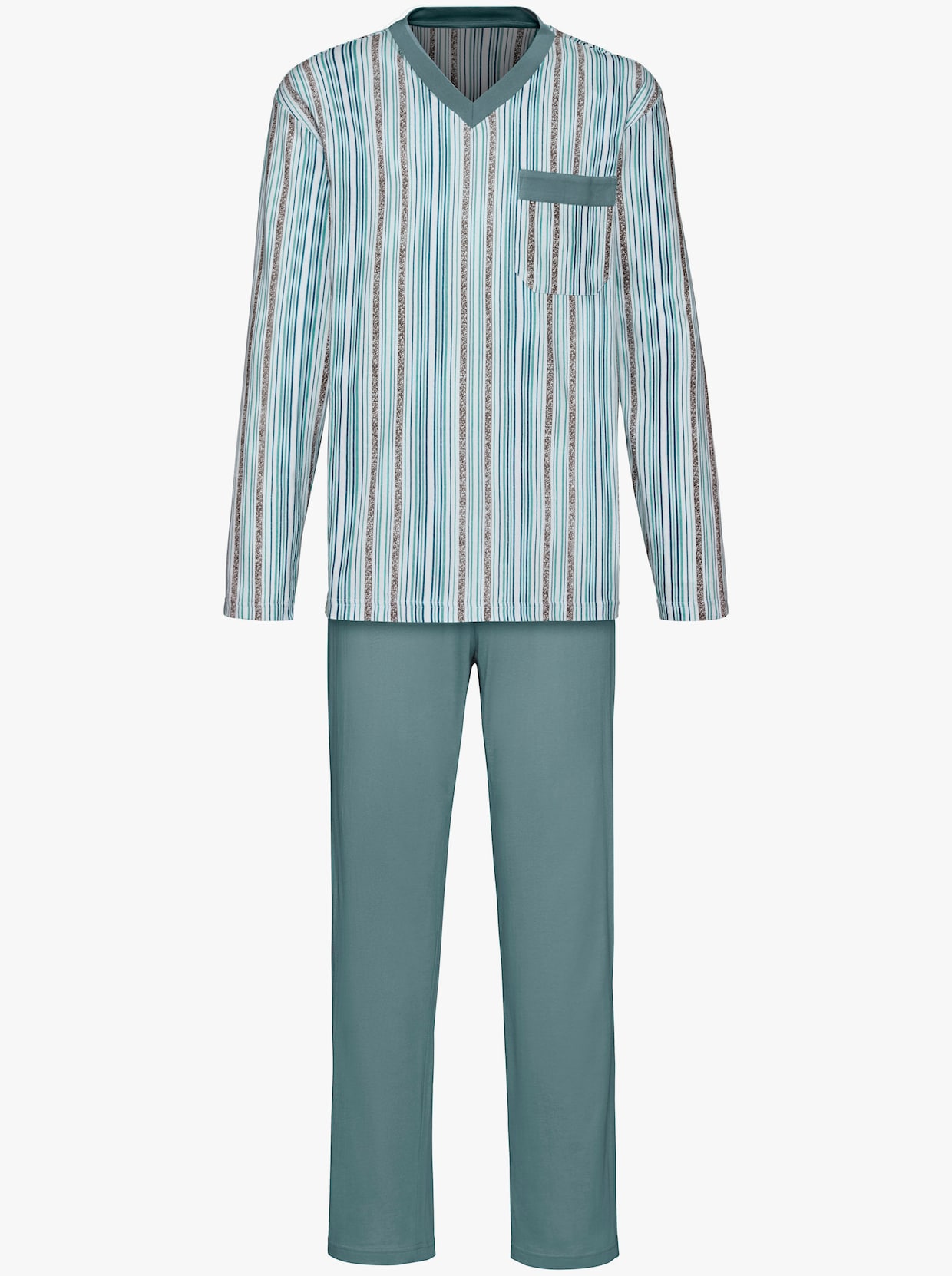 KINGsCLUB Pyjamas - jade + jade-randig