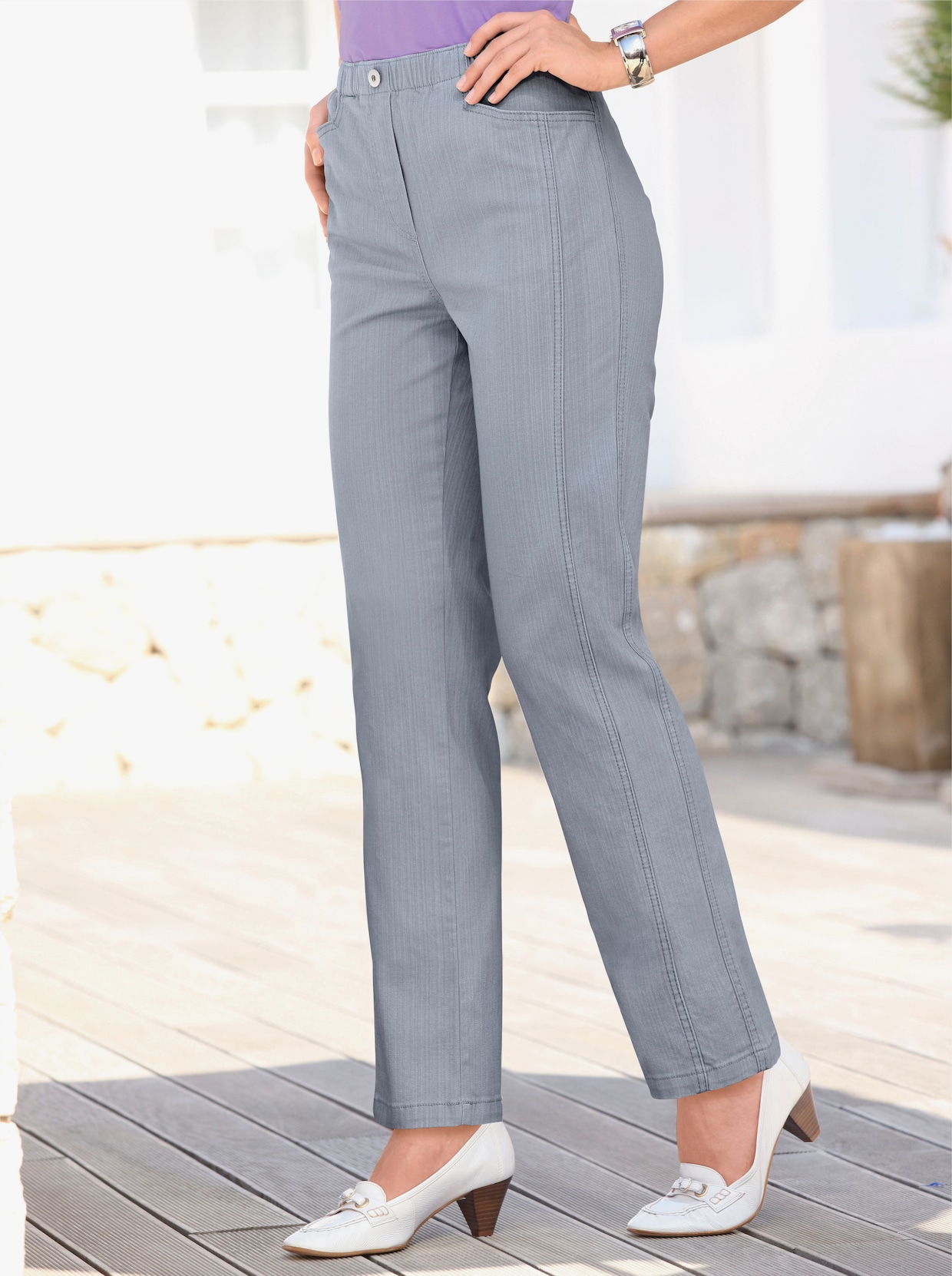 Jeans med resår - grå